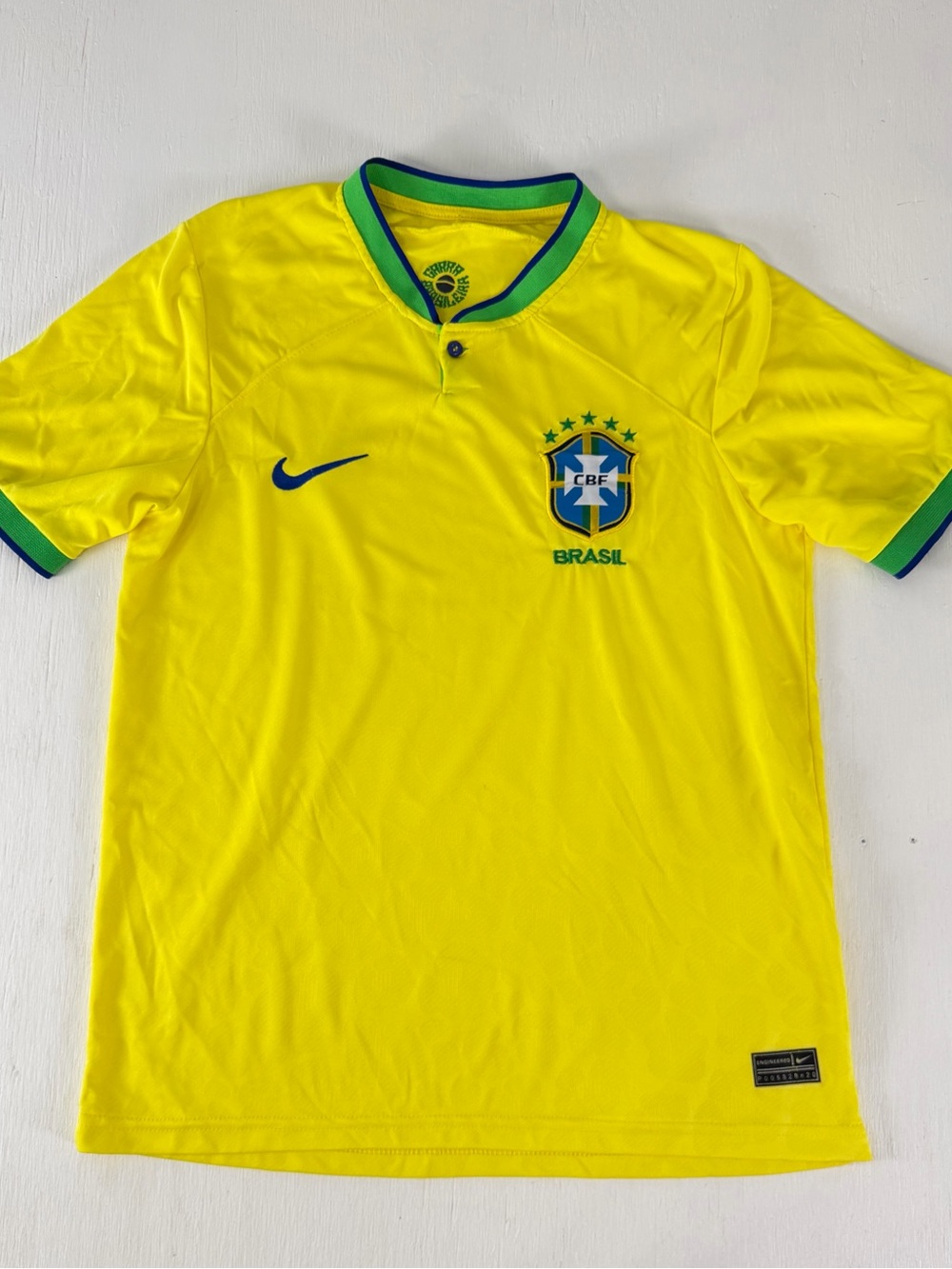 Nike Dri-Fit Brazil National Team Soccer Jersey Men's, Size m Yellow Green Logo